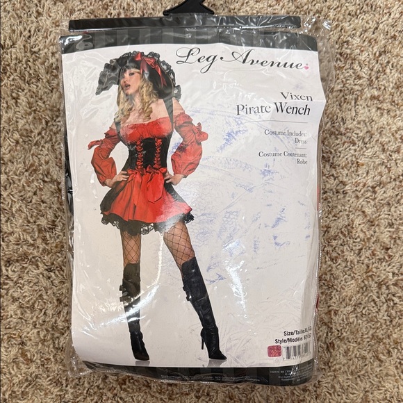 Leg Avenue Red and Black Pirate Costume - Picture 4 of 5